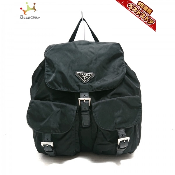 プラダ PRADA リュックサック B2811F - ナイロン×レザー グレー×黒 