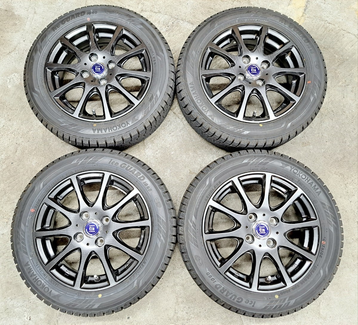 【ほぼ新品】 ホイールタイヤ 2021年製 155/65R14 ヨコハマ スタッドレス ホンダ N-BOX ダイハツ ムーヴ タント スズキ スペーシア アルト