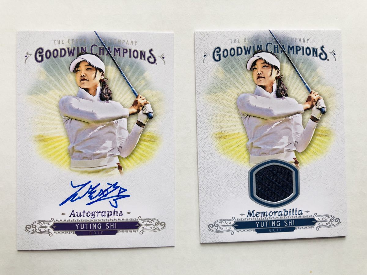 セキユウティン　女子ゴルフ　 2018 UPPER DECK GOODWIN CHAMPIONS 女子ゴルフ　直筆サイン　メモラ　２枚セット　(EPOCH JLPGA) 