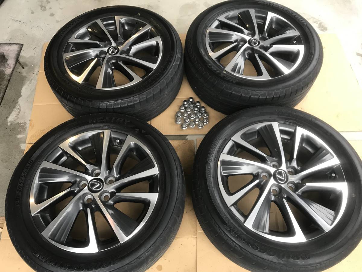 美品！レクサスCT200h後期純正ホイール 純正ナットセット 205/55r16 