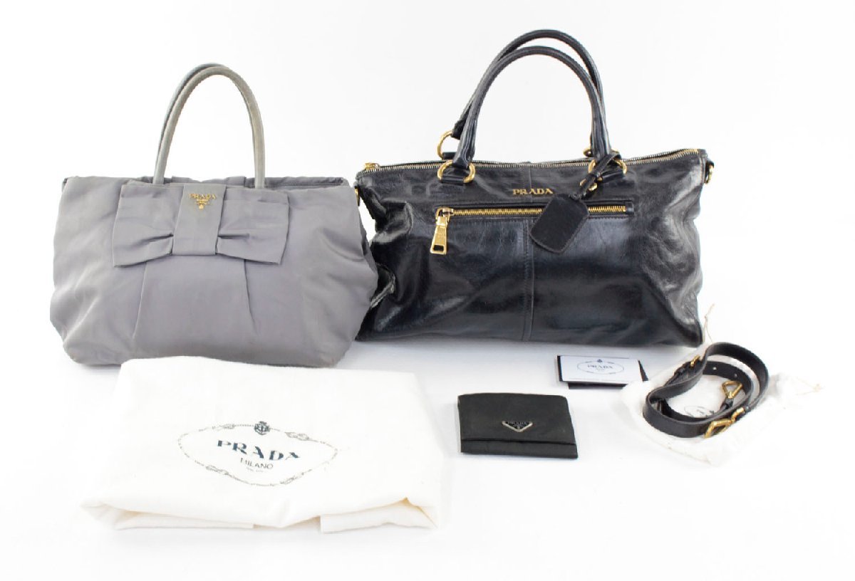 ○【中古・ジャンク品】PRADA プラダ バッグ2点 財布1点 計3点まとめ 