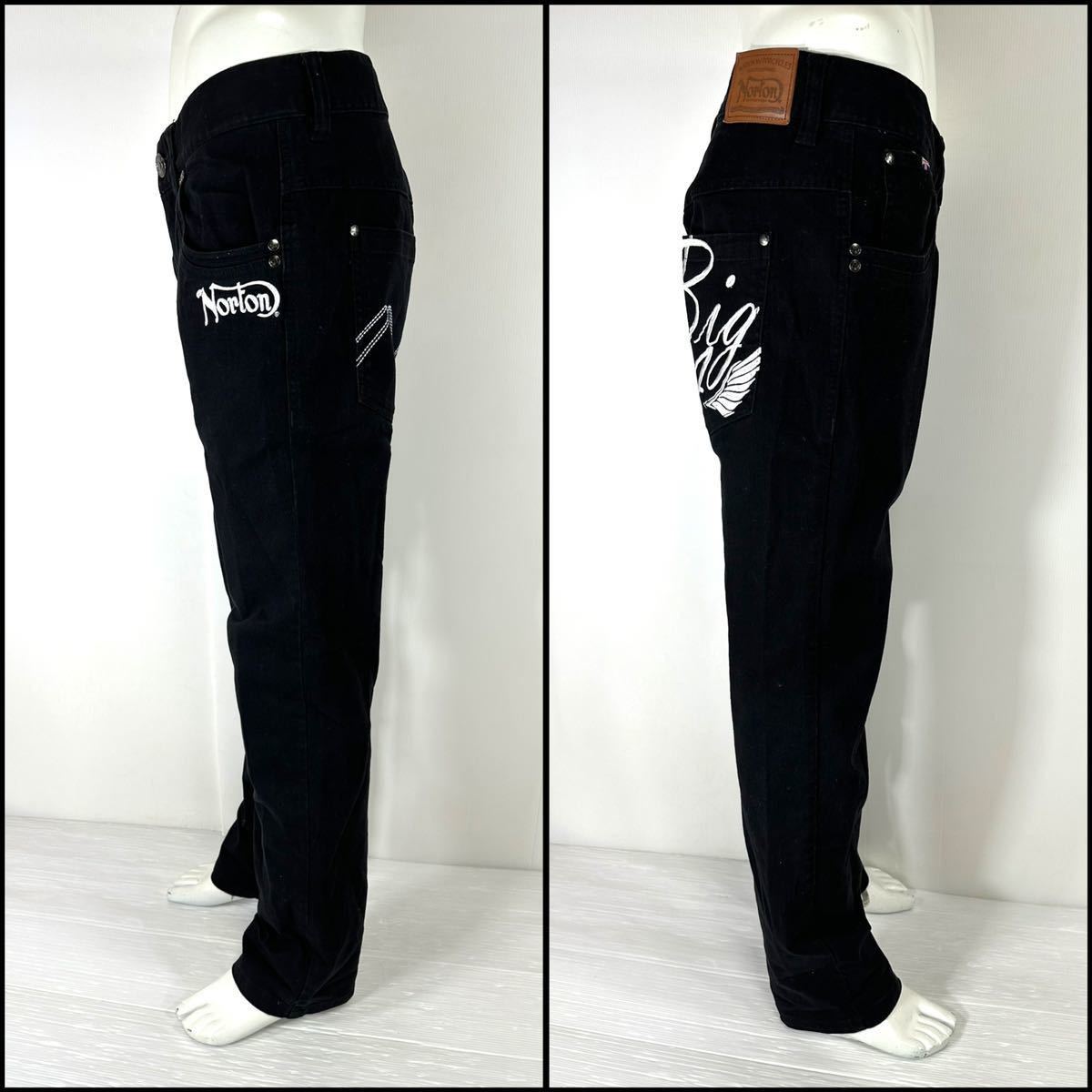 Norton ノートン チノパン ブラック 強ストレッチ XLサイズ 84cm