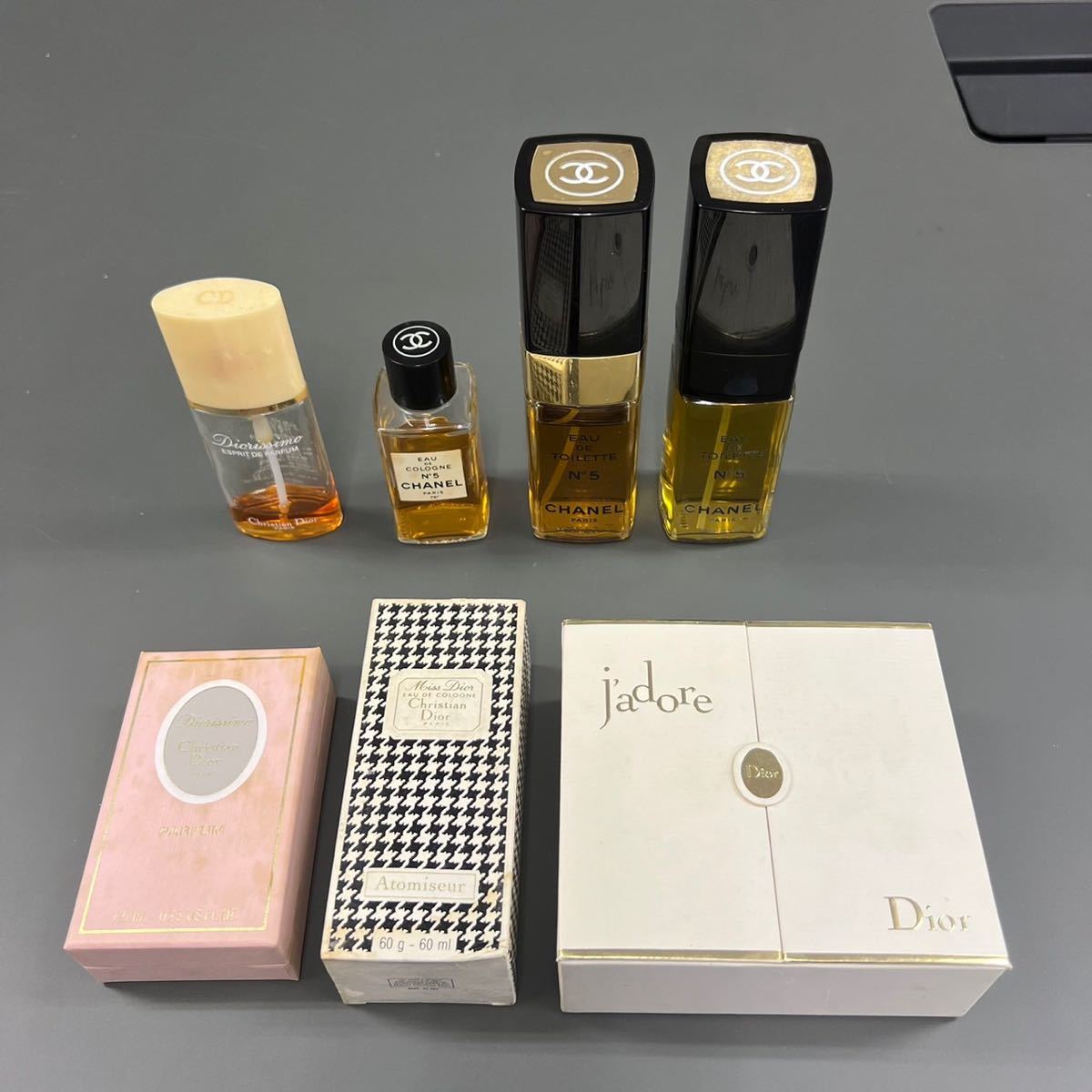 1スタ【香水まとめ】大量 CHANEL No.5 DIOR PARFUM 中古 観音開き 箱付き