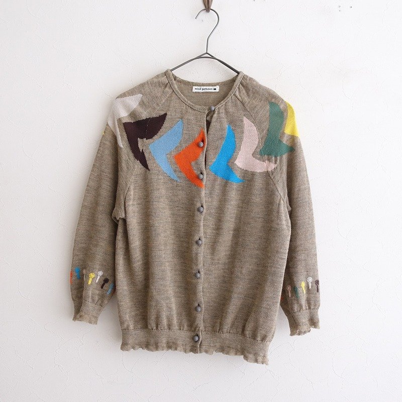 ミナペルホネン mina perhonen *birdリネンニットカーディガン