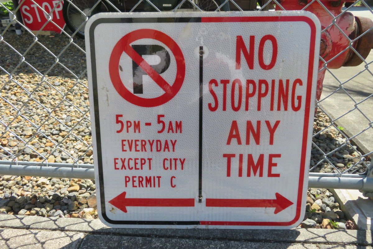 NO STOPPING ANY TIME 反射板 アメリカ ロードサイン 看板 インテリア