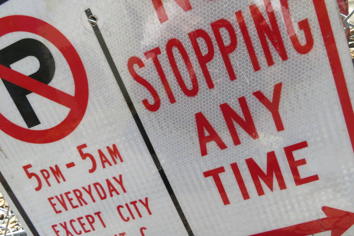 NO STOPPING ANY TIME 反射板 アメリカ ロードサイン 看板 インテリア