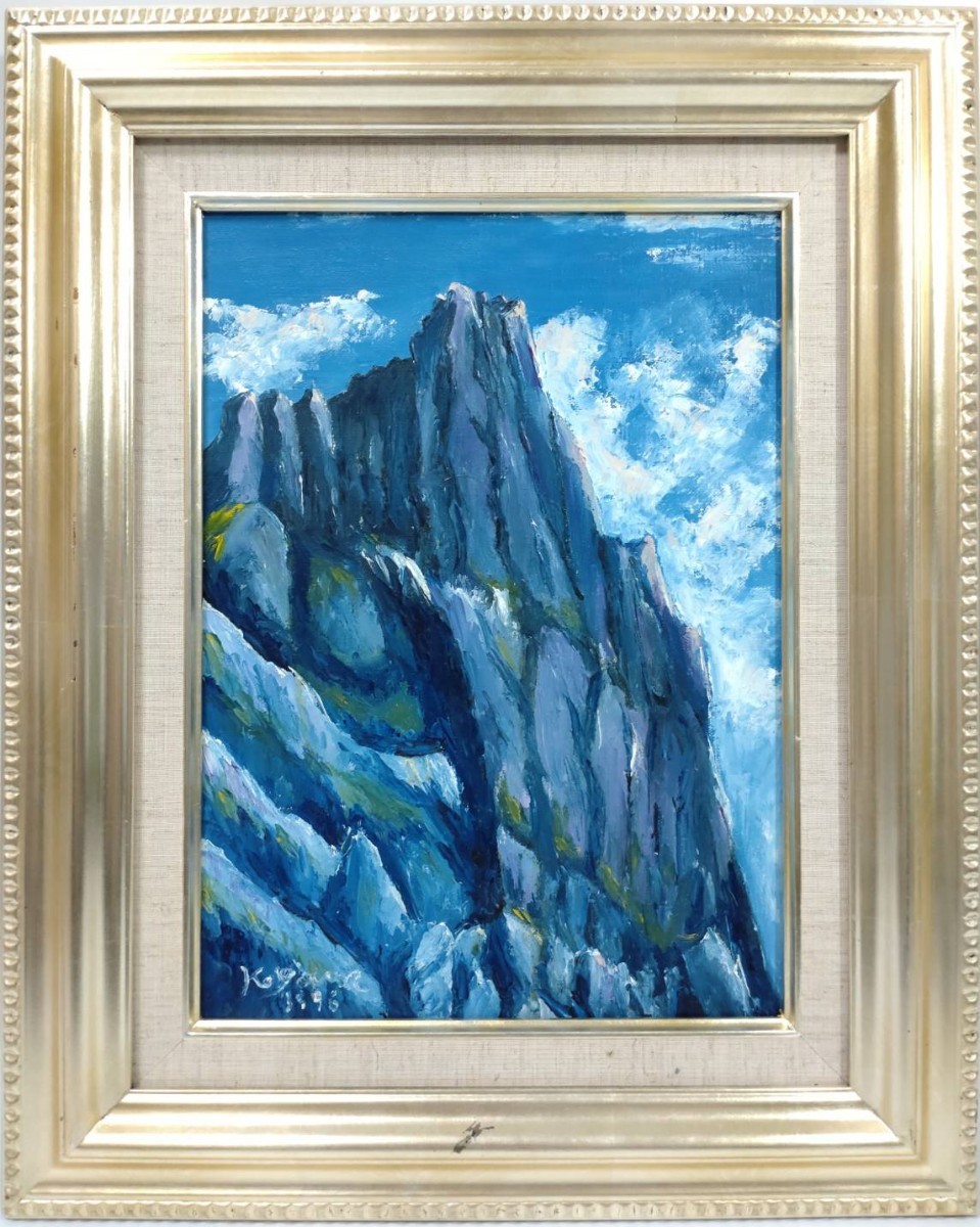 正規品，限定セール】 ▽彩国▽真作 油彩画▽北穂高小屋