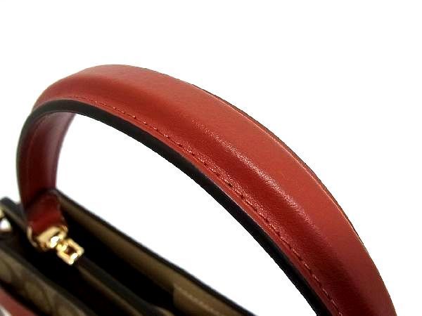 1円 ■極美品■ COACH コーチ C8208 シグネチャー PVC×レザー 2WAY ハンドバッグ ショルダー ブラウン系×ホワイト系 AK2741スN