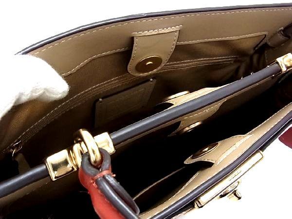 1円 ■極美品■ COACH コーチ C8208 シグネチャー PVC×レザー 2WAY ハンドバッグ ショルダー ブラウン系×ホワイト系 AK2741スN