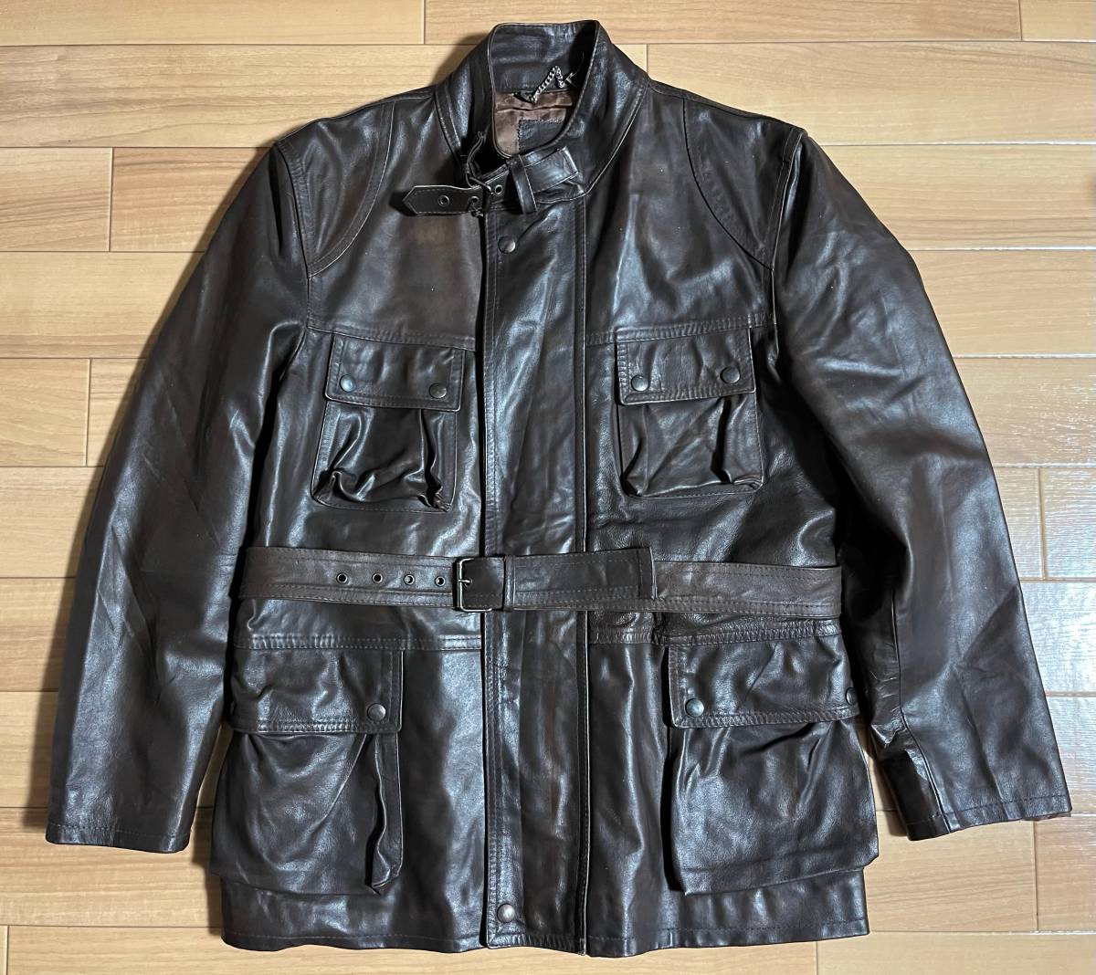 40s イタリア製 ヴィンテージ レザー モーターサイクルジャケット L