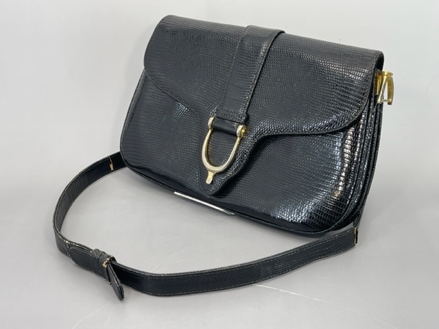 グッチ GUCCI オールドグッチ リザードスキン ショルダーバッグ 