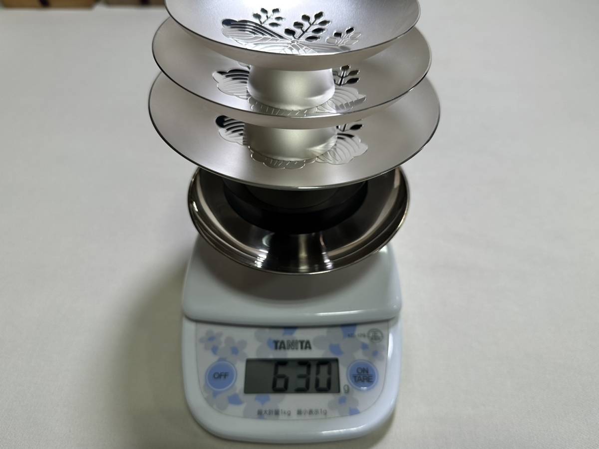 純銀 三重盃 天賞堂 桐箱付き 純銀刻印あり 東芝 .: 呉杉堂