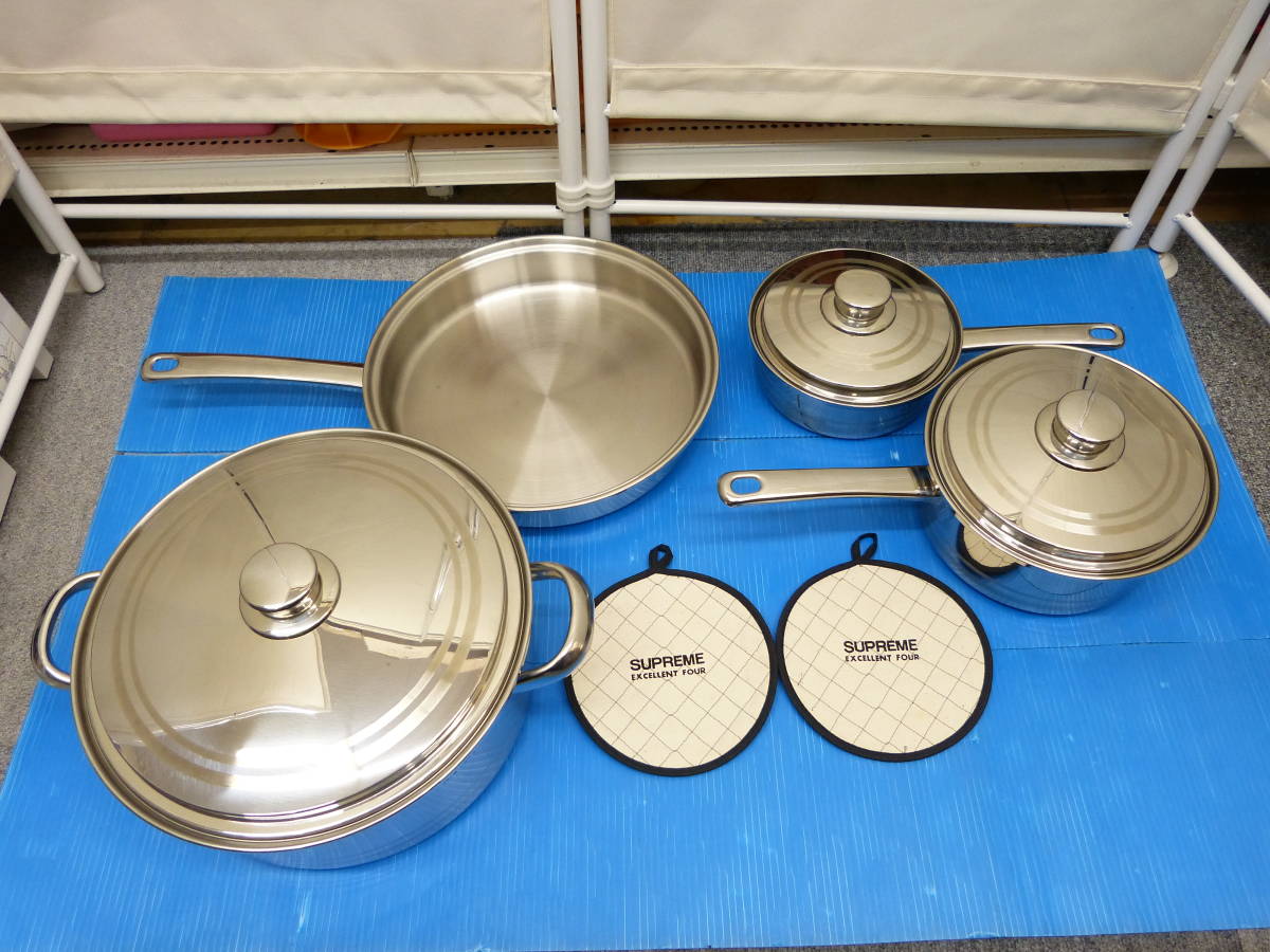 ○SUPREME CANADA ステンレス 調理器具 セット 片手鍋 両手鍋 