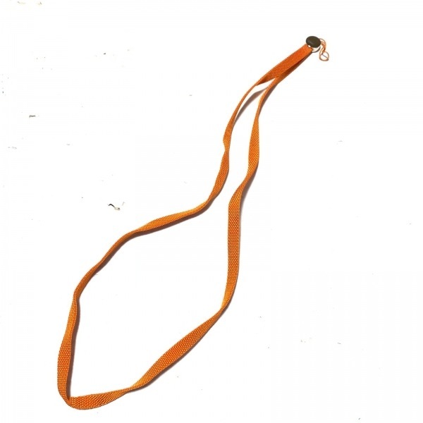 エルメス HERMES 携帯ストラップ セリエ ナイロン×金属素材 オレンジ