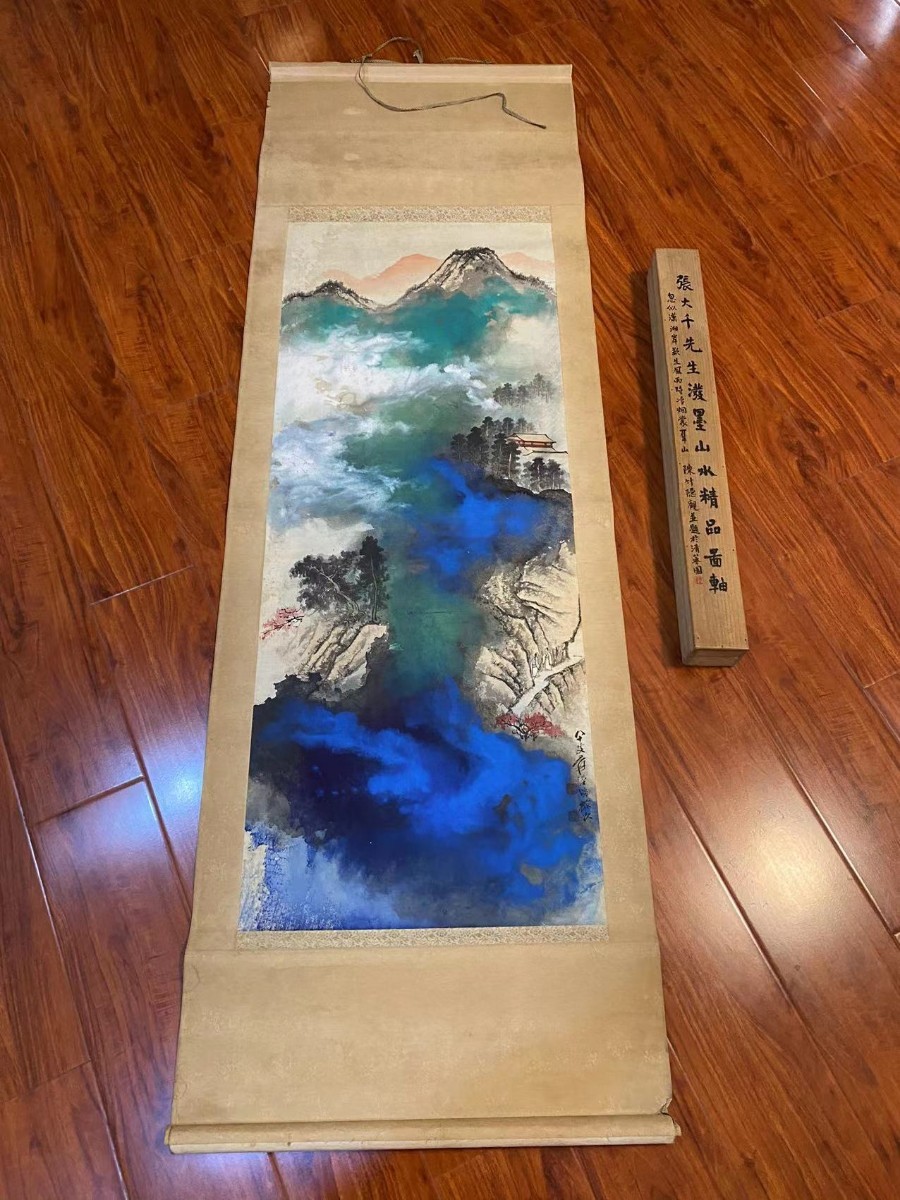 旧家蔵出 中国書画 書道 扇面 山水図 掛軸 中国画 書道具 花鳥図 肉筆 書法