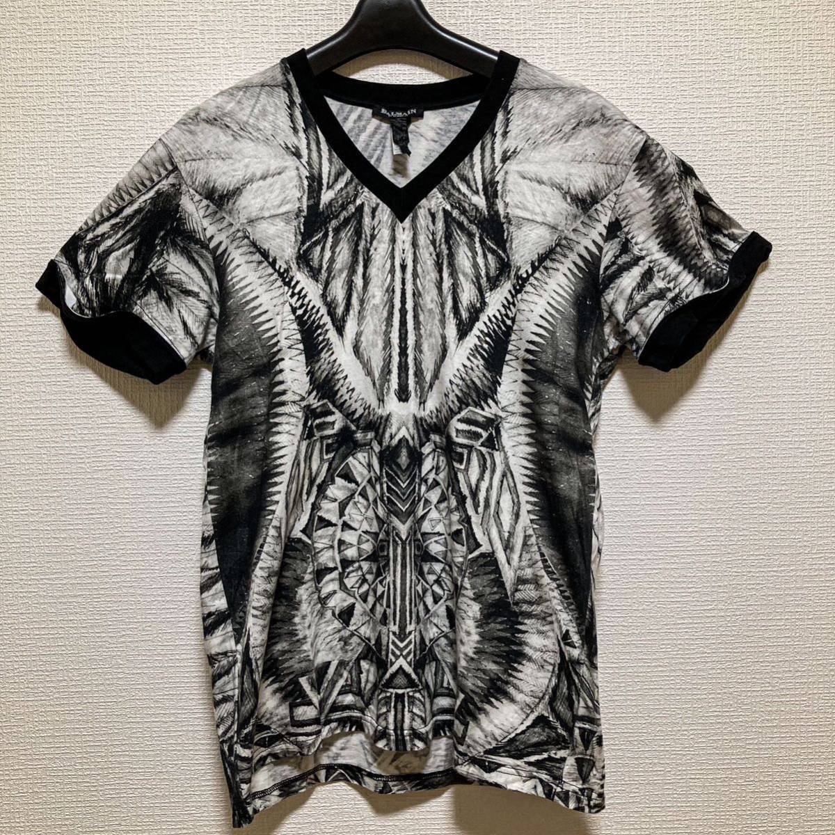 激レア BALMAIN【限定BEACH WEARライン】総柄プリントTシャツ サイズ50 