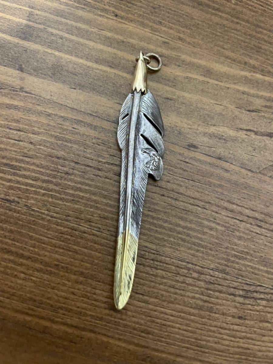 シルバー カゼキリフェザー ペンダント 中 LARRY SMITH(ラリースミス)カゼキリフェザー 18K EAGLE HEAD Larry Smith ラリースミス イーグルカゼキリ