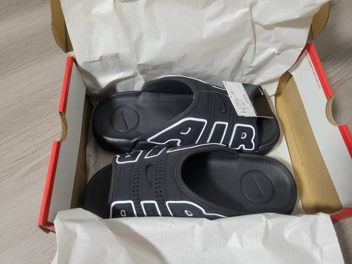 国内正規品 27cm NIKE AIR MORE UPTEMPO SLIDE BLACK 黒 AIR MORE NIKE