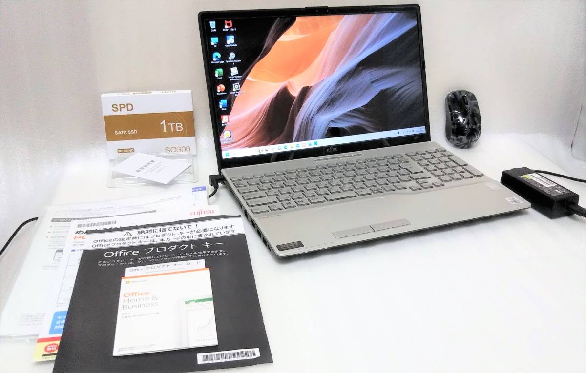 富士通LIFEBOOK AH53/E2 Win11　美品 Core i7 第10世代 CPU10510U メモリ16GB Fhd1920x1080 Blu-ray変更仕様 SSD512GB+新品SSD1TB Office