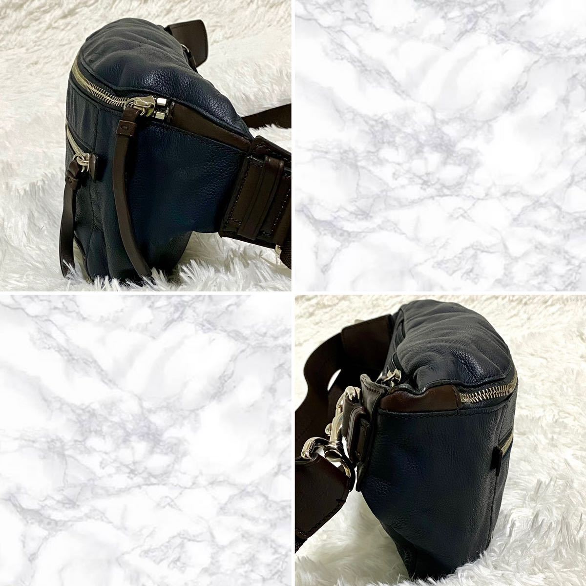 1円〜《極上品》COACH コーチ トンプソン ボディバッグ ウエストポーチ 