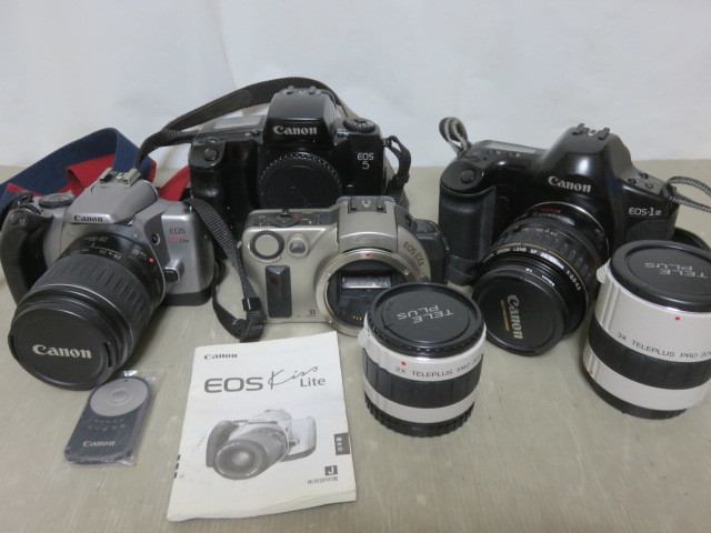 957☆キャノン カメラ まとめ EOS-1N EF 28-105mm/EOS IXE/EOS 5/Kiss Lite 28-90mm/KENKO Mx-AF/3x TELEPLUS PRO 300 ジャンク扱 1円～ Canon | ONE EOS-1Nを解説フラグシップ 初めてのフィルム一眼に最適Canon 1nの通販