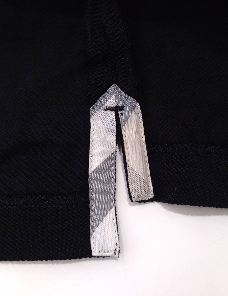 未使用 BURBERRY LONDON バーバリー 半袖ポロシャツ サイズ6 タグ付きブラック 黒 ノバチェック カットソー レディース