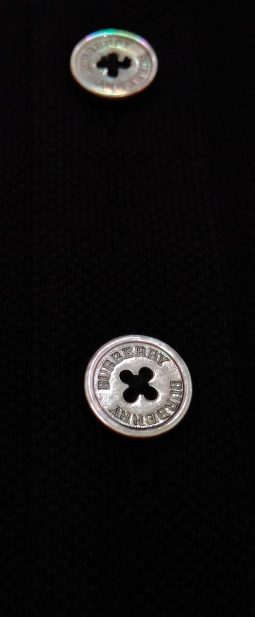 未使用 BURBERRY LONDON バーバリー 半袖ポロシャツ サイズ6 タグ付きブラック 黒 ノバチェック カットソー レディース