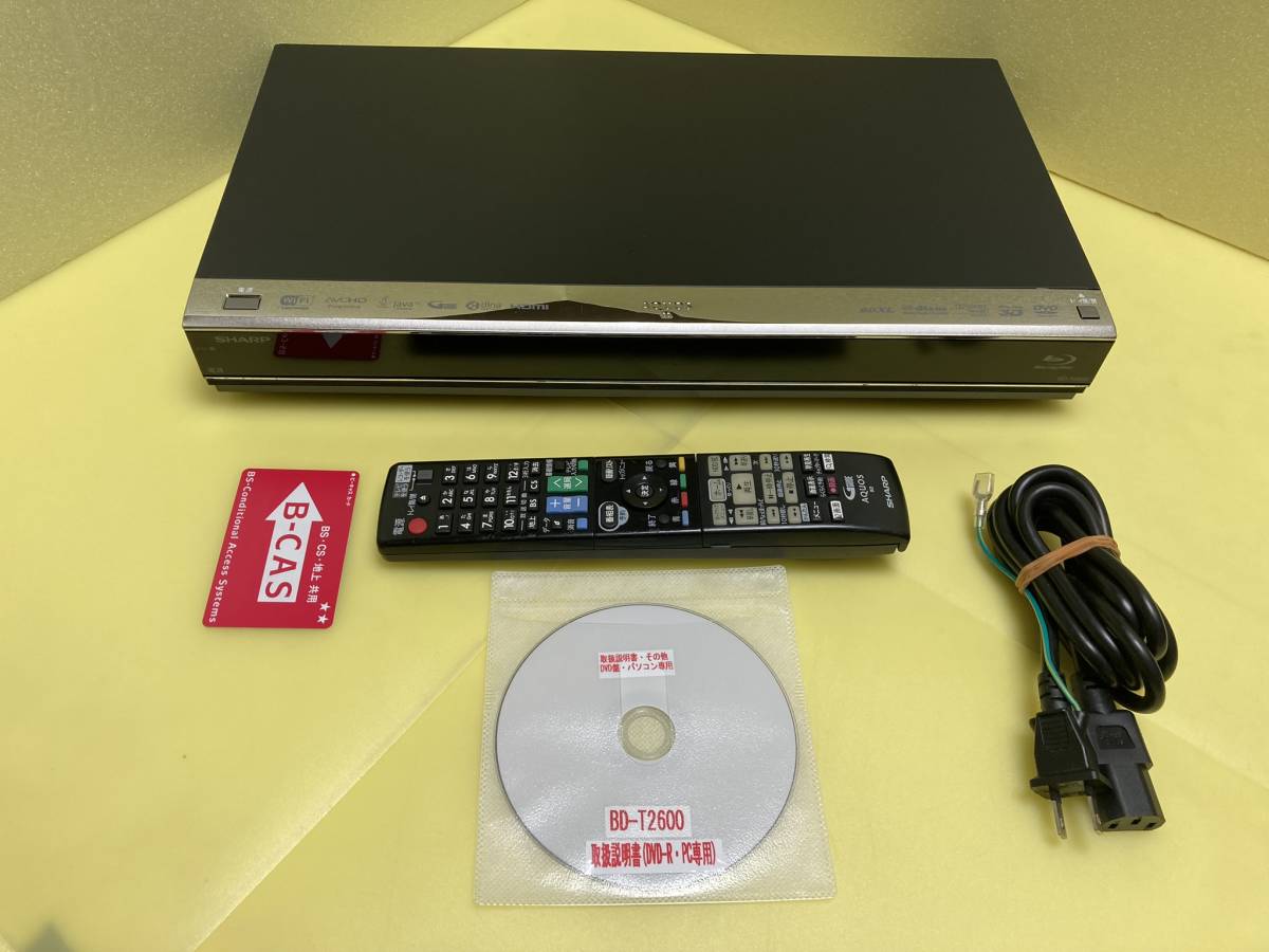 SHARP シャープ BDレコーダー BD-T2600 3番組同時録画 HDDは既存純正中古品2TB(使用時間14658h)整備済完全動作品(2ヶ月保証)長期使用期待☆