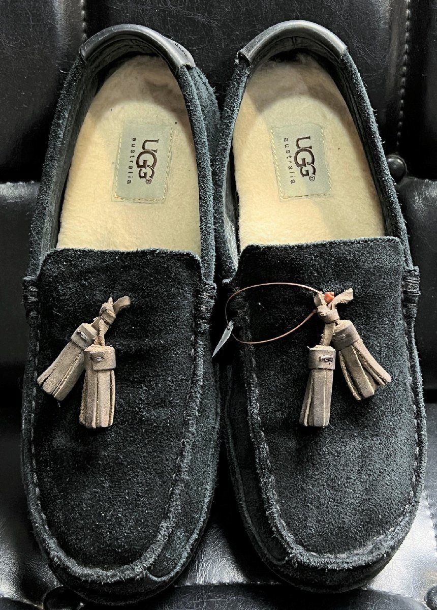 UGG australia スエード タッセル スリッポン BOYLAN ボイラン 黒 25cm 