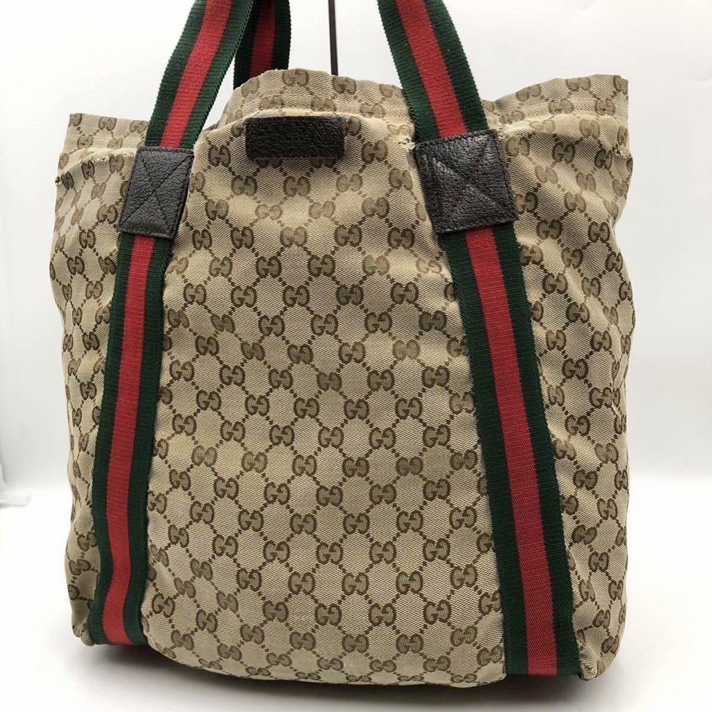 グッチ シェリーライン GUCCI GGキャンバス GG トートバッグ 良品