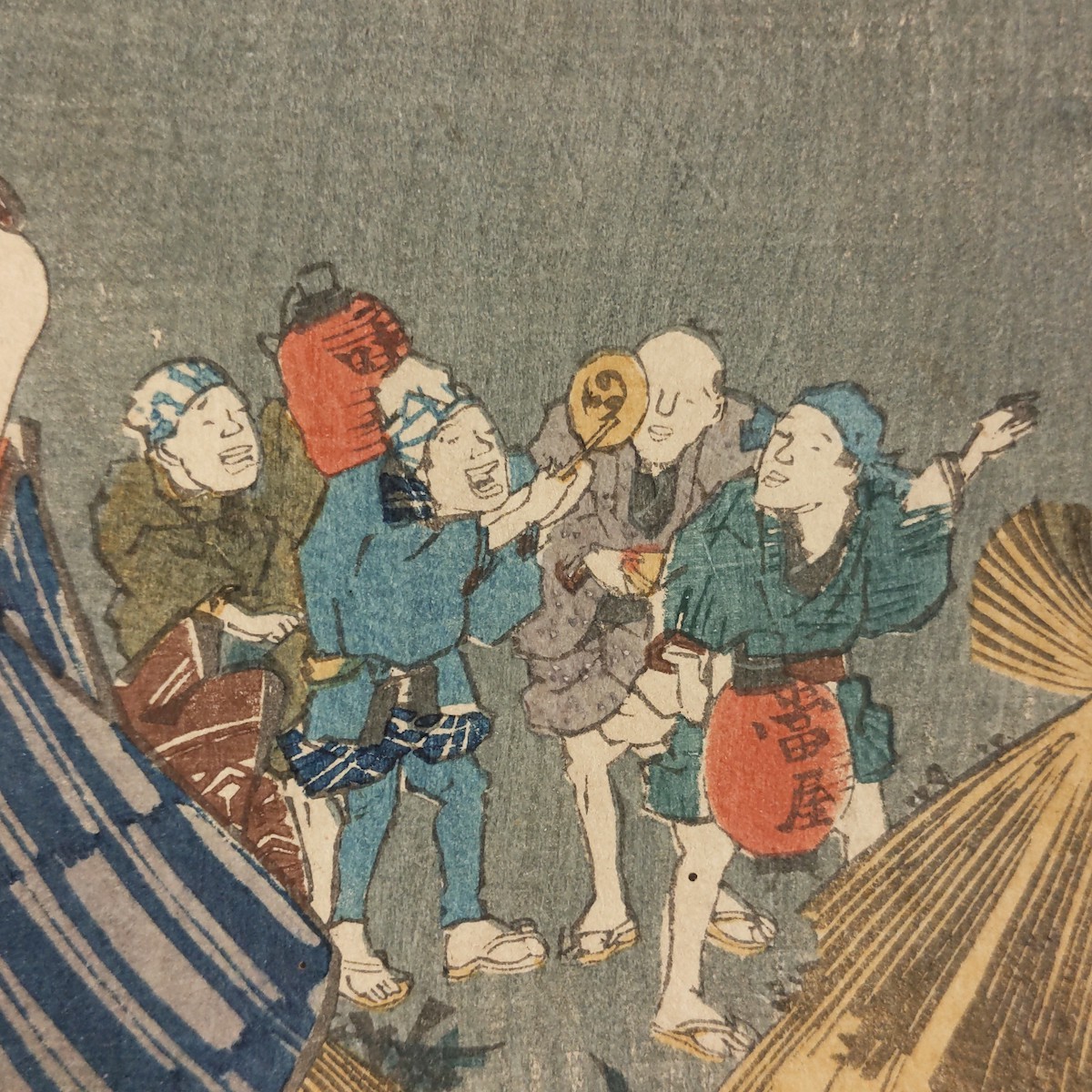 真作」 豊国 木版画 かた 浮世絵 真作 三枚続 美人画 役者絵 大判 歌川 
