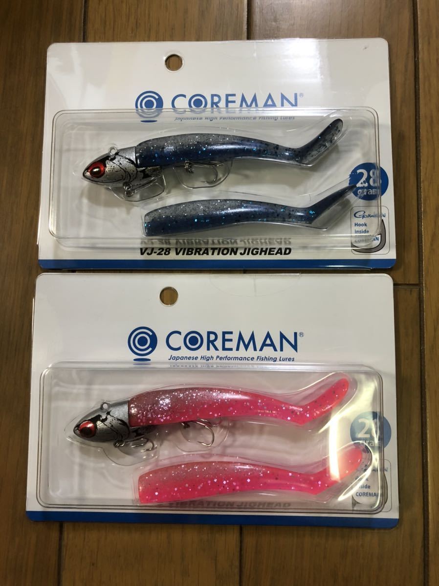 【新品】2個セット コアマン VJ-28 バイブレーションジグヘッド マイワシ ピンクバック アルカリシャッド 90 28g 検索）22 75 16