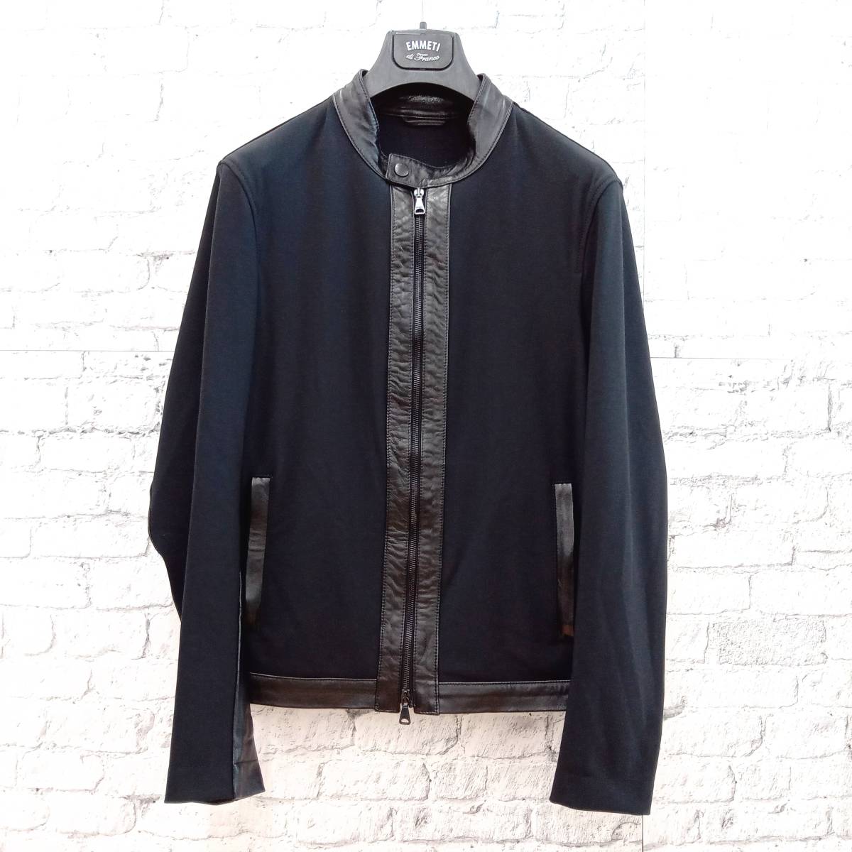 EMMETI エンメティ JURI ラムレザー ポリエステル メルトンジャージー