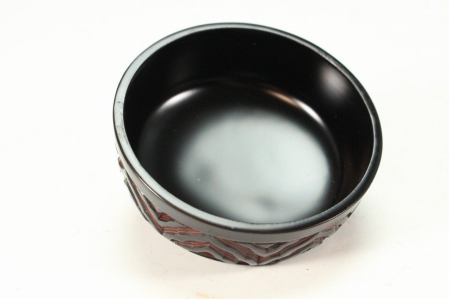 棗 堆朱 茶道具 トラベル - Watch 高8cm 茶入 具利紋 堆黒 金閣中国美術