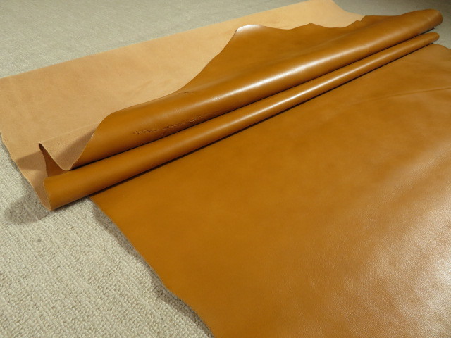 即決★SALE★半裁★1，6~1，8mm前後 キャメル アンチック 弱しぼ♪J
