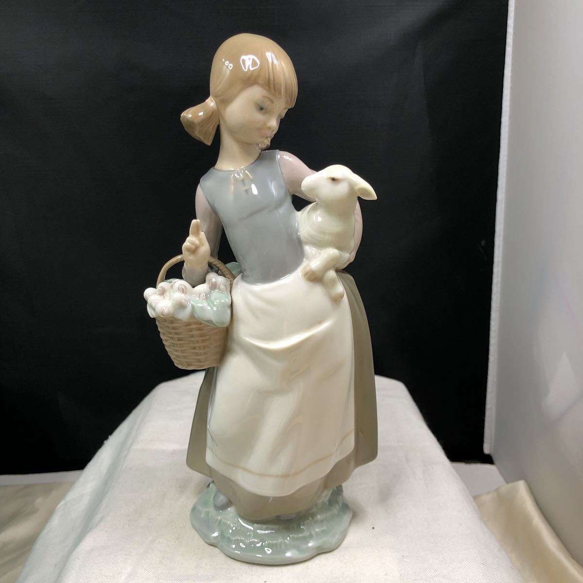 希少☆LLADRO リヤドロ フィギュリン 少女と羊 やっと会えた仔羊 置物