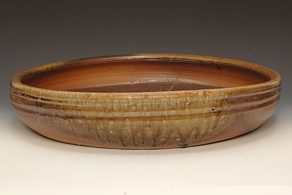 ☆星夢☆ 山本雄一 備前 牡丹餅 水盤 丸鉢 大鉢 胴径：37.4cm 共箱