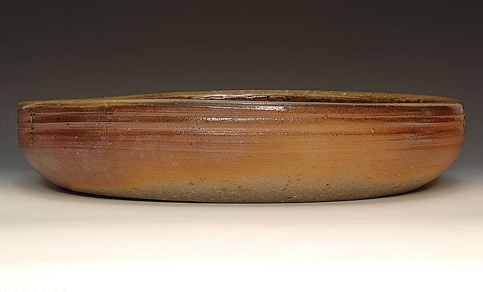 ☆星夢☆ 山本雄一 備前 牡丹餅 水盤 丸鉢 大鉢 胴径：37.4cm 共箱
