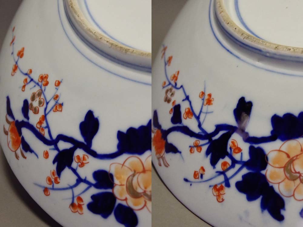 古伊万里江戸絵皿1尺8寸大皿金襴手獅子牡丹色絵皿桐紋鳳凰文伊萬里時代