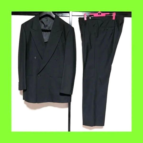 美品ブラックフォーマルダブルスーツ　A8アジャスター付き　礼服冠婚葬祭