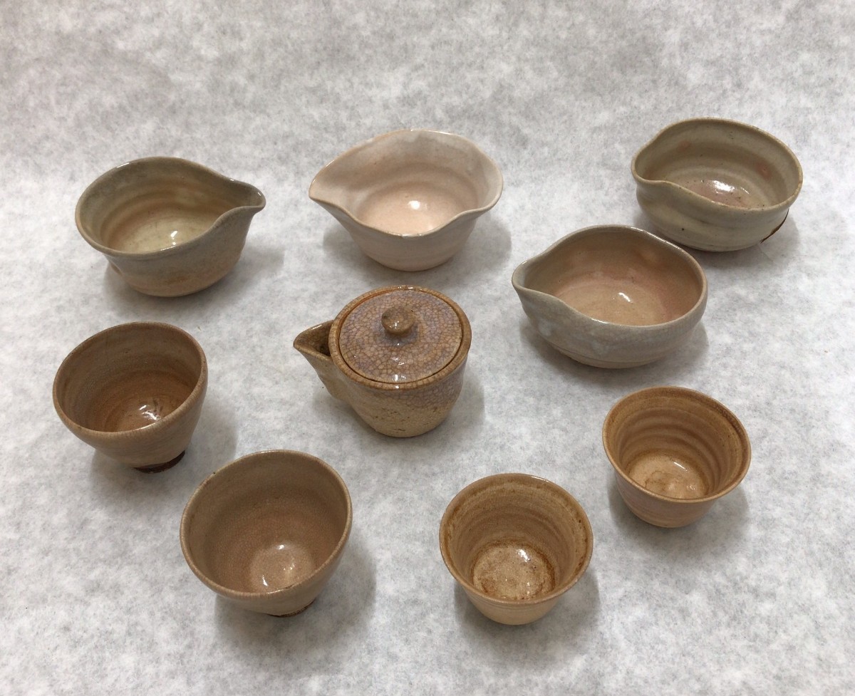 ☆萩焼 煎茶道具色々 急須/湯冷まし/湯呑み 茶器（ YH4-168） 急須 萩