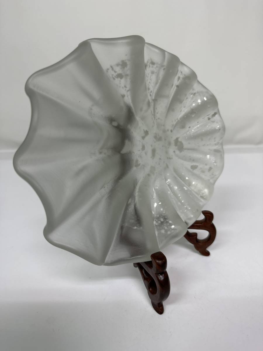 藤田喬平さん 作 手吹 四方皿 【公式通販】