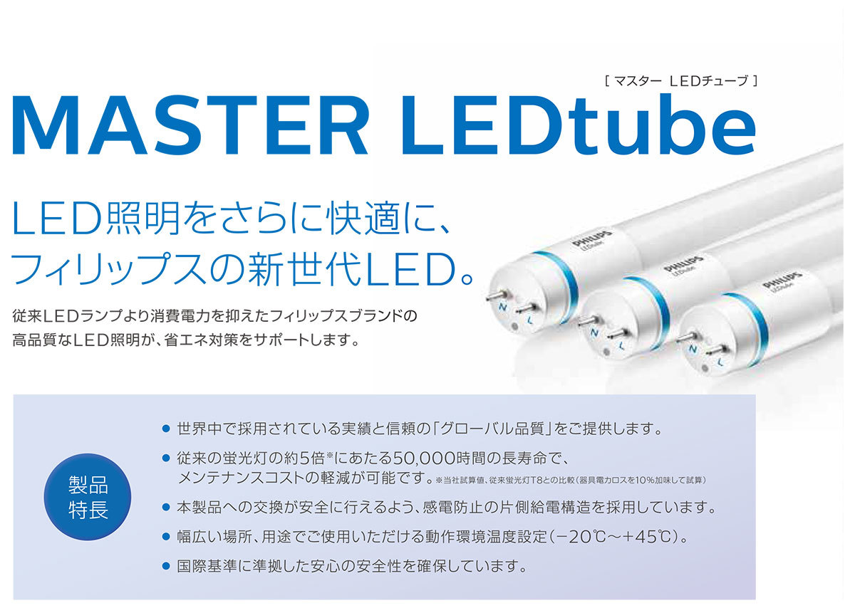 新品【PHILIPS】直管形LEDランプ 色5000K(昼白色) 3300lm 20本入り