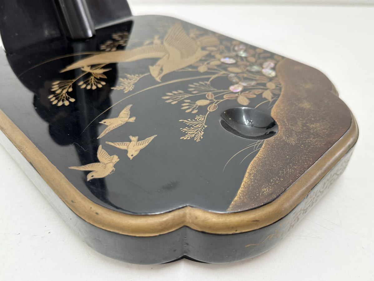 刀掛け 模造刀 蒔絵 螺鈿細工 金彩 花鳥 日本刀 刀 刀置き 縦一本掛用 