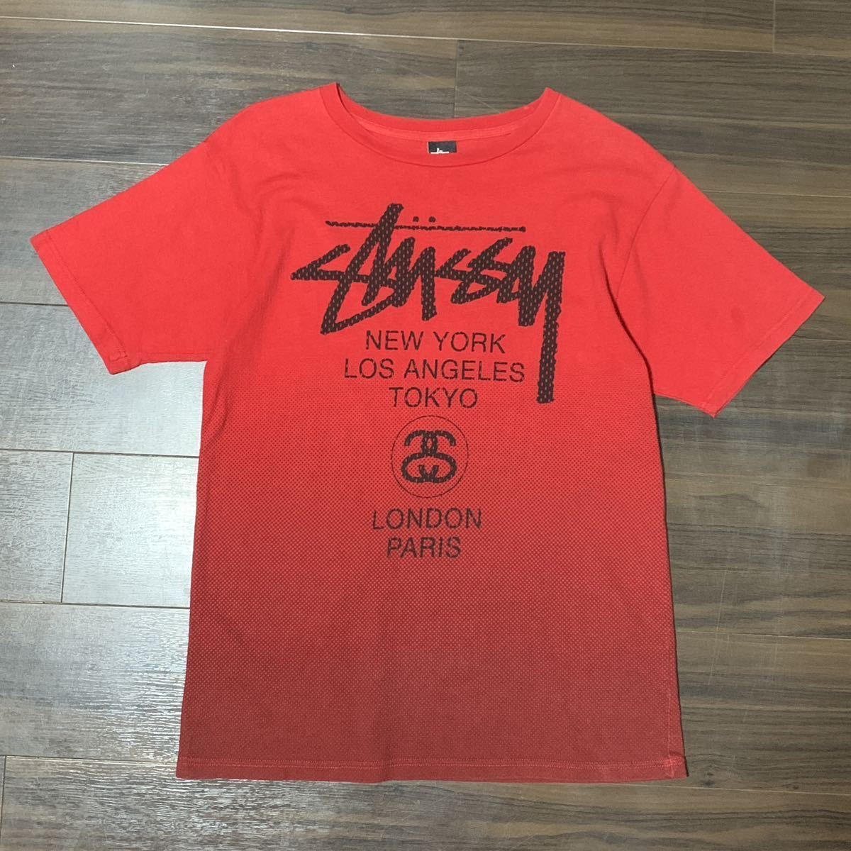 1円スタート】激レア STUSSY ステューシー ワールドツアー 半袖Tシャツ 