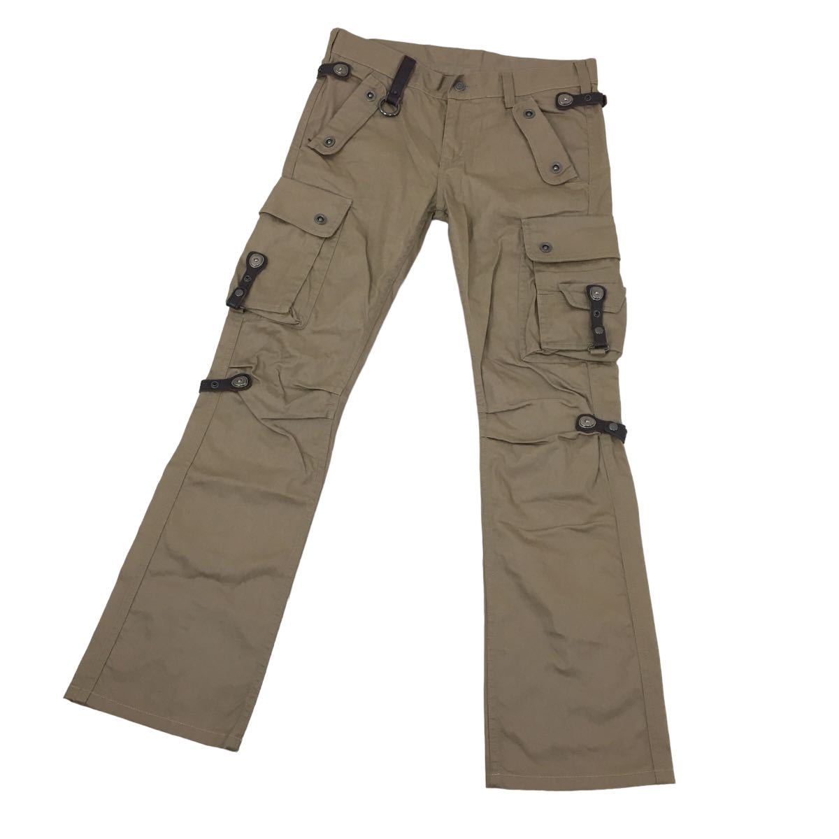 D449 TORNADO MART トルネードマート デザインパンツ カーゴパンツ ロングパンツ 長ズボン ボトムス コットン 綿100% 茶系 メンズ L