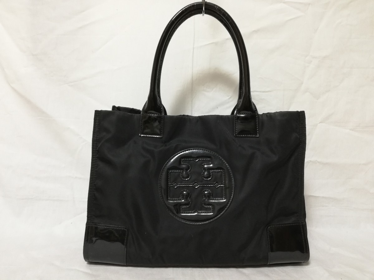TORY BURCH トリーバーチ トートバッグ ブラック ナイロン エナメル