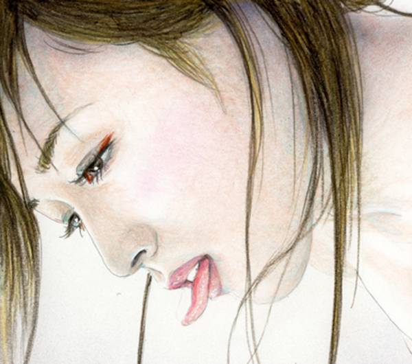 石川吾郎 東スポ挿絵！石川吾郎！美人画 版画 狐艶美女51(パステル画