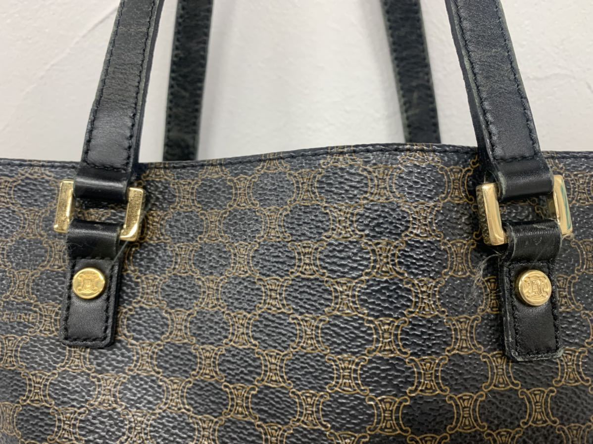 マ*ー様 【CELINE レザー】セリーヌゴールド金具ブラウン トートバッグ