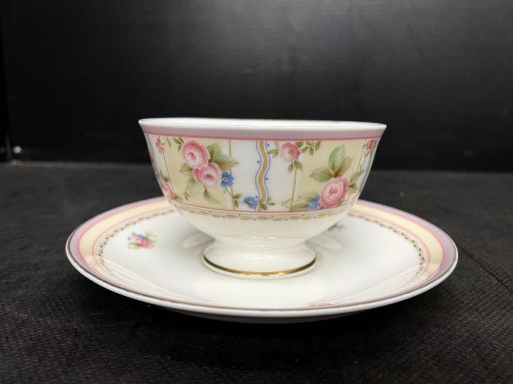 512s8)Noritake ノリタケ ボーンチャイナ カップ&ソーサー ROSE PATIO 